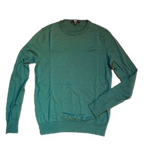 Emerald-green merino wool sweater